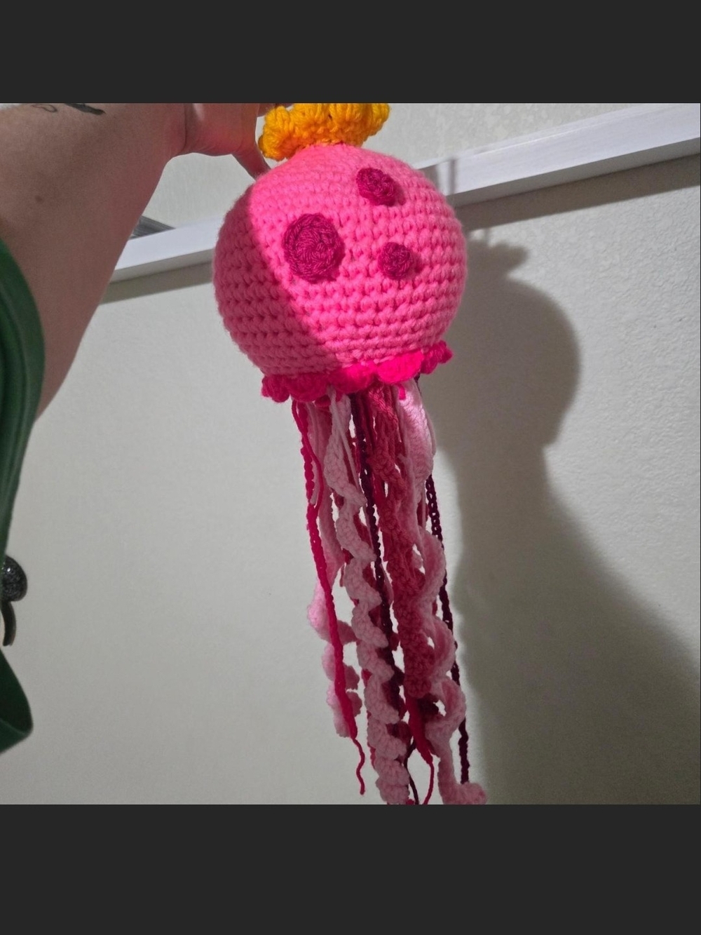 Handcrafted Pink Crochet Spongebob Queen Jellyfish